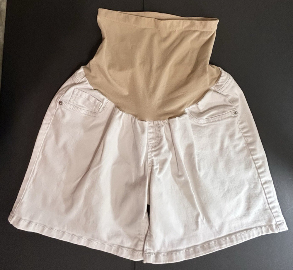 Motherhood Womenโs Denim Shorts White Size L